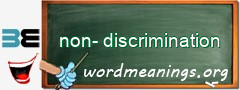 WordMeaning blackboard for non-discrimination